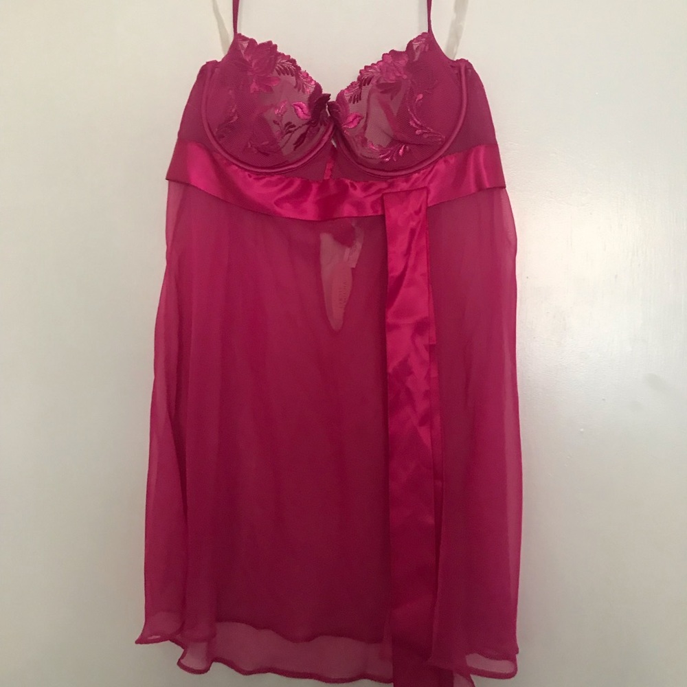 Hot pink halter sheer nightie ⭐️